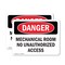 Signmission Mechanical Room No Unauthorized Access Danger Sign, Plastic, 10in W x 7in L, 2PK OS-2PACK-DS-P-710-L-1675 - alternate 1